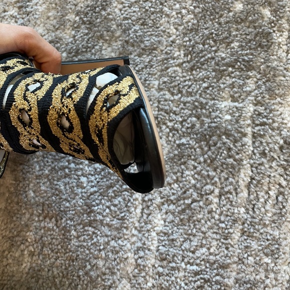 Black/Golden Casadei boots stretchy straps Size 7 Price firm - Picture 7 of 17